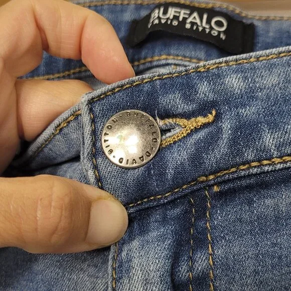 Buffalo David Bitton Blue Cotton Blend High-Rise Slim Fit Stretch Jean Size 10 - Picture 8 of 16